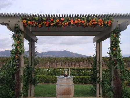 Ponte's arbor filled with fall flowers