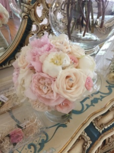 The bride's bouquet was quite lovely made of blush & white peonies and ivory & blush roses.