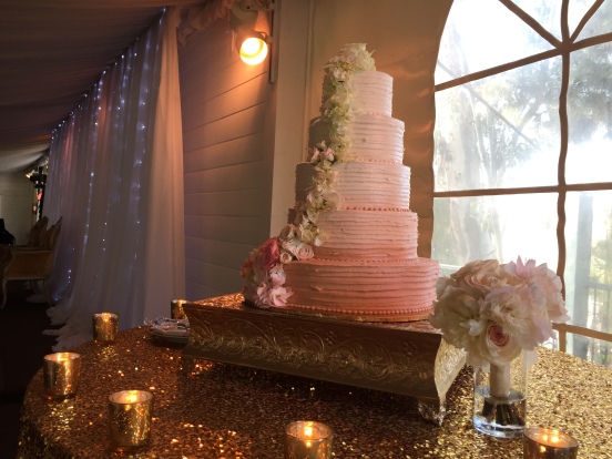 Stunning 5 tier blush ombre cake.